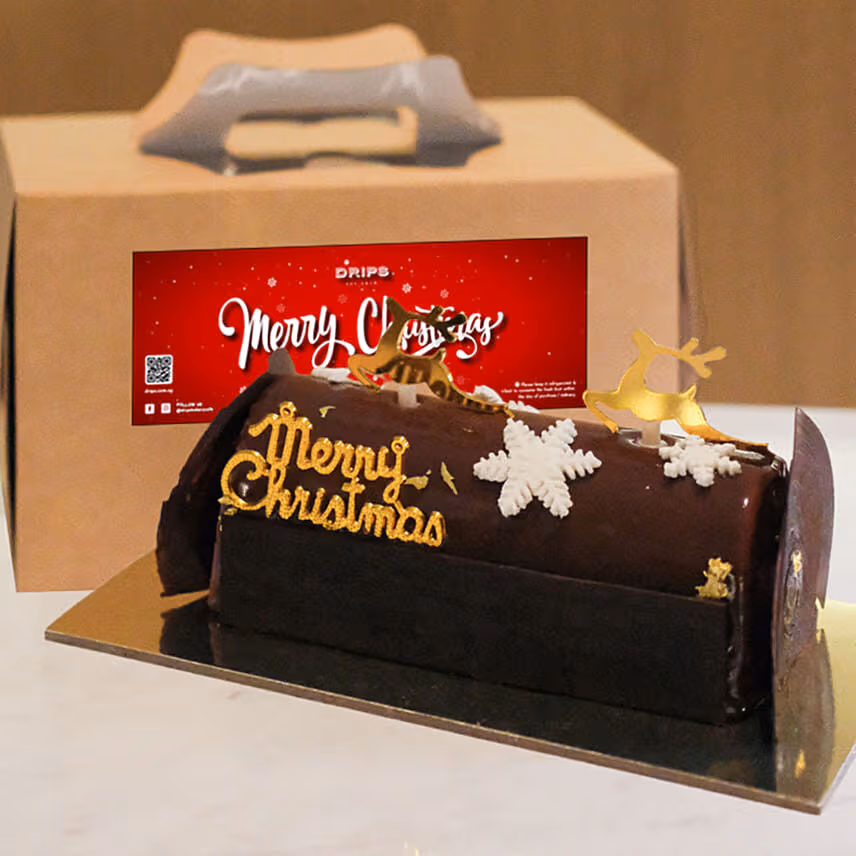Choco Banana Hazelnut Christmas Logcake