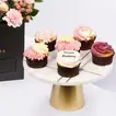 Elegant Heartfelt Arrangement with Pink Carnations and Cupcakes