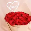 Luxurious Red Roses Romance Bouquet with Heart Topper