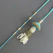 Elegant Jhumar Lumba Rakhi Set with Soan Papdi Delight - Perfect for Bhaiya-Bhabhi