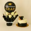 Elegant Graduation Flower & Cake Combo for Best Wishes