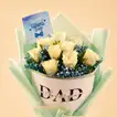 Elegant White Rose Bouquet for Dad