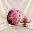 Pink Hydrangea Dream Flowers n Labubu Cake
