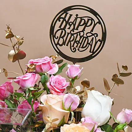 Luxury Birthday Gourmet Indulgence with Elegant Roses