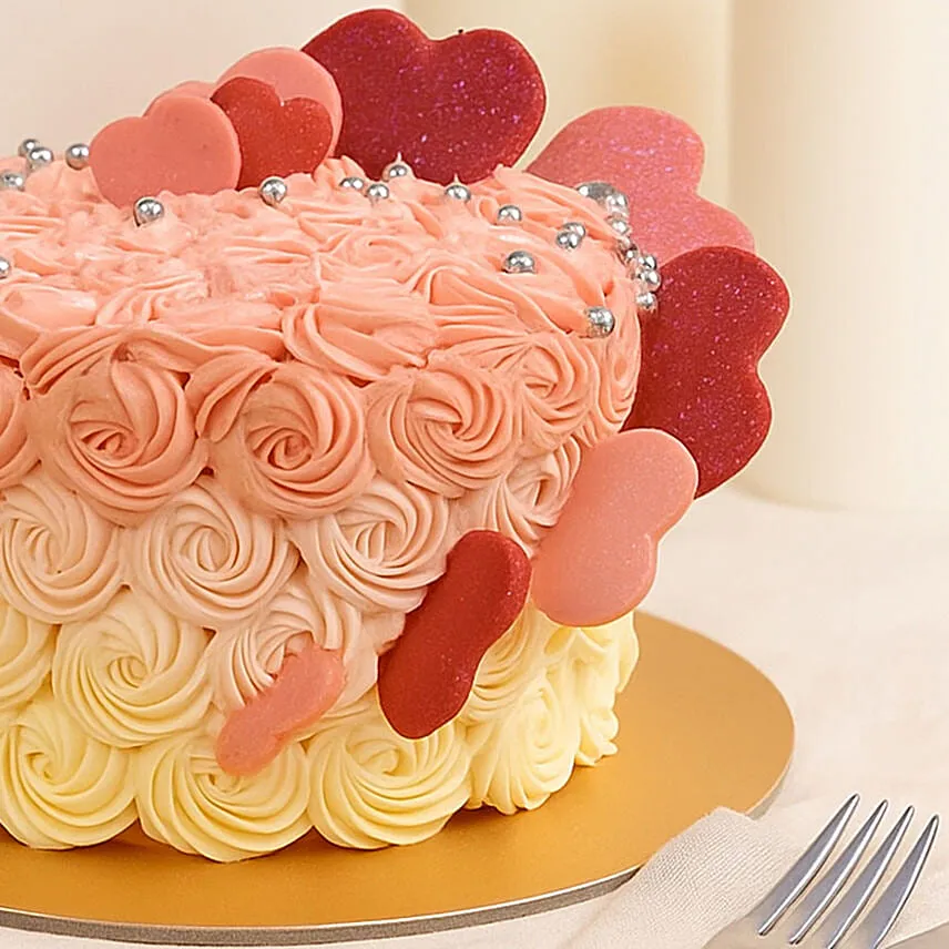 Floral Heart Chocolate Cake