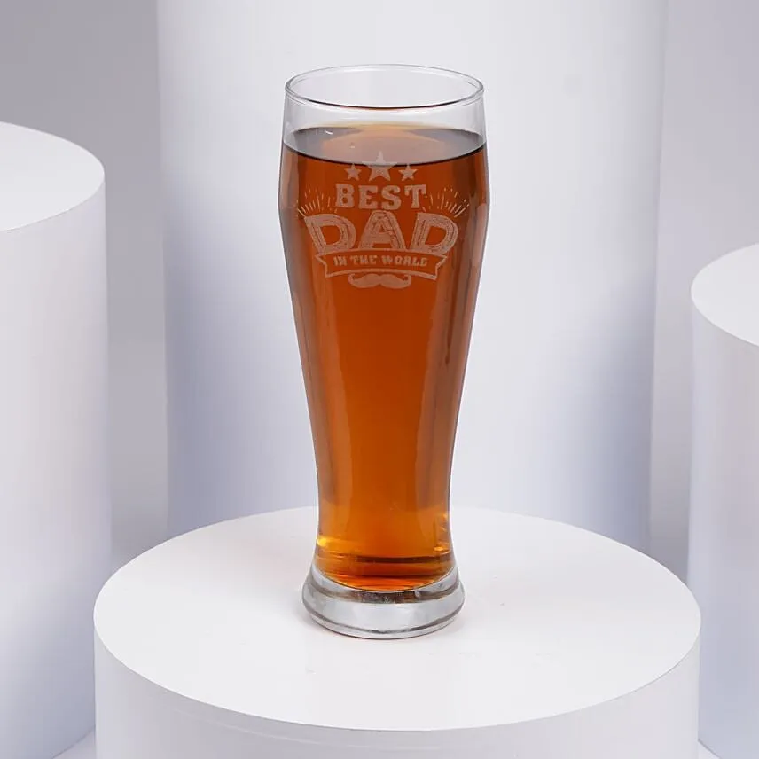Best Dad In The World Engraved Glass