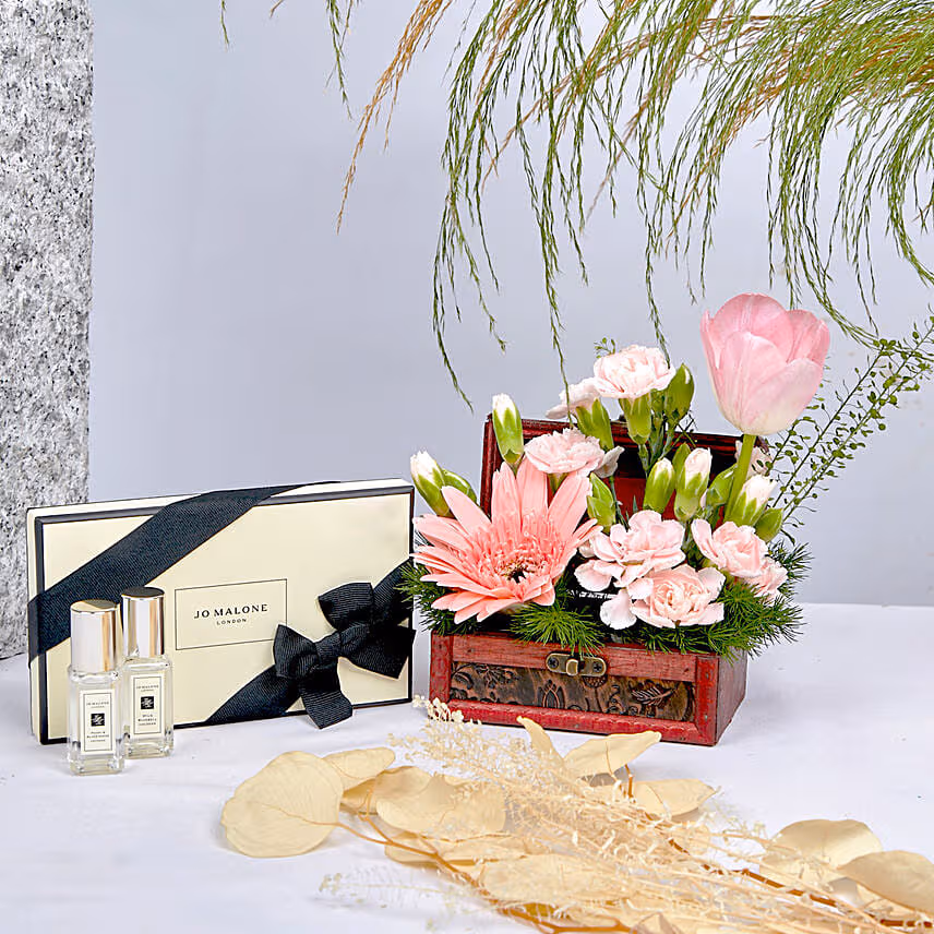 Jo Malone Perfume Box and Flowers