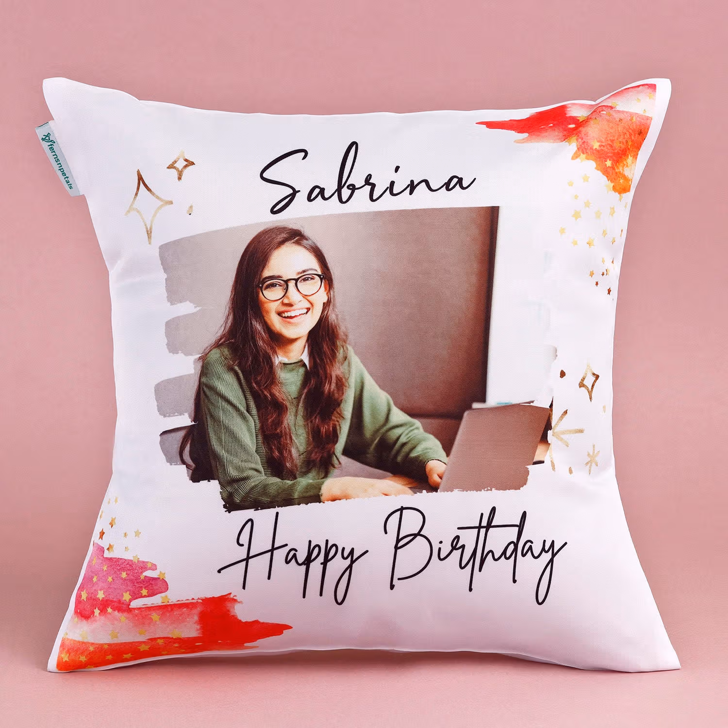 Personalized Cuddly Birthday Cushion - Custom Name and Photo Gift