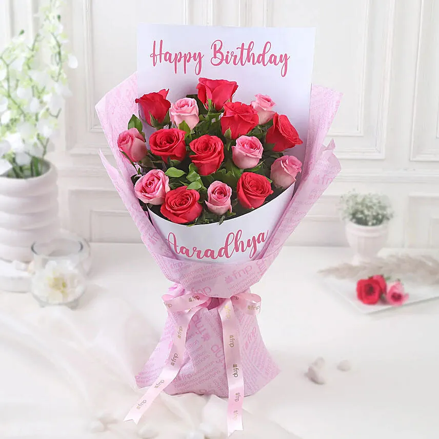 Joyful Personalised Rose Bouquet