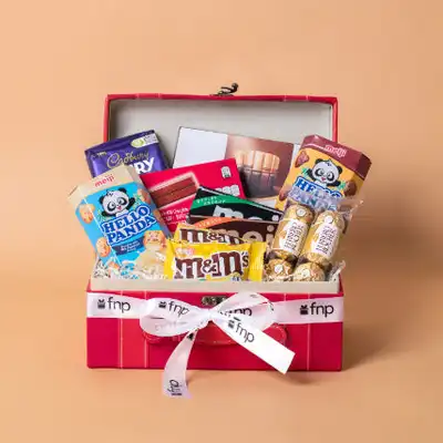 Delightful Treats Red Leather Basket