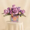 Elegant Happy Birthday Purple Rose Vase Arrangement