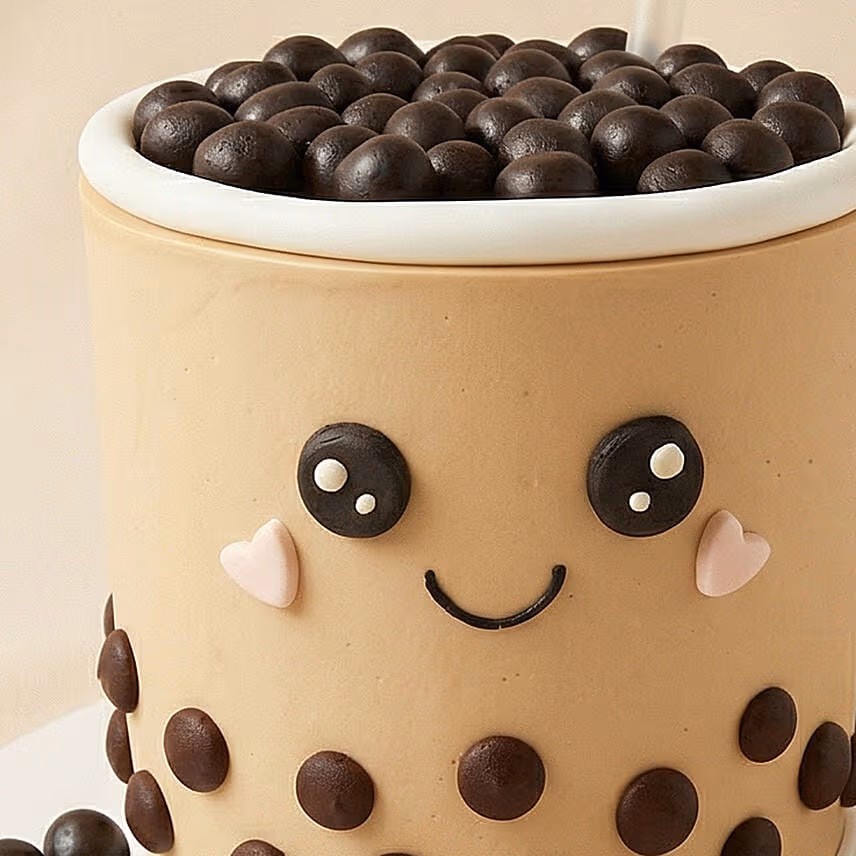 Kawaii Bubble Tea Cup Chocolate Cake