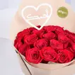 Exquisite 20 Red Roses Bouquet with Heart Topper
