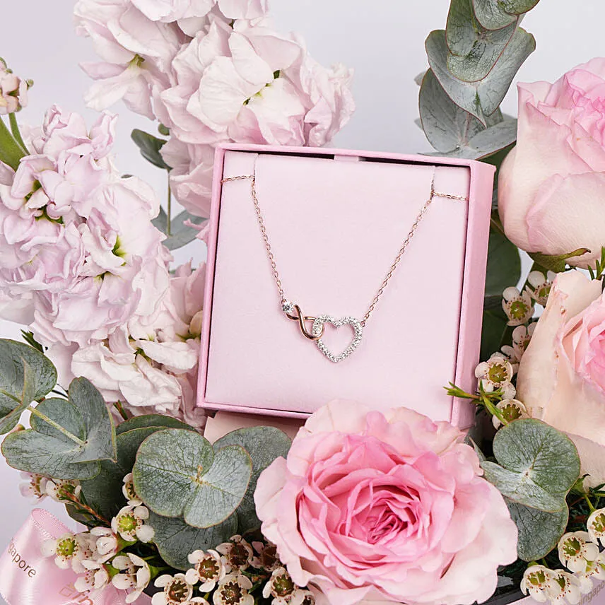 Swarovski Infinity Heart Necklace Gift Box For Her