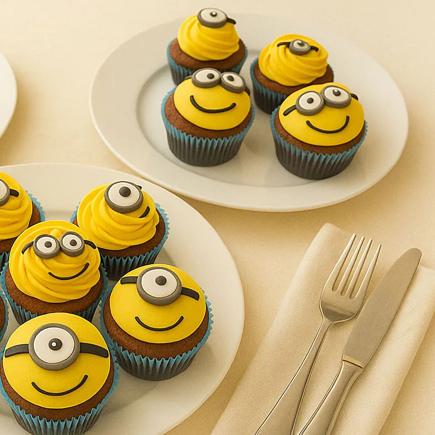 Minion Theme Chocolate Cupcakes 18 Pcs