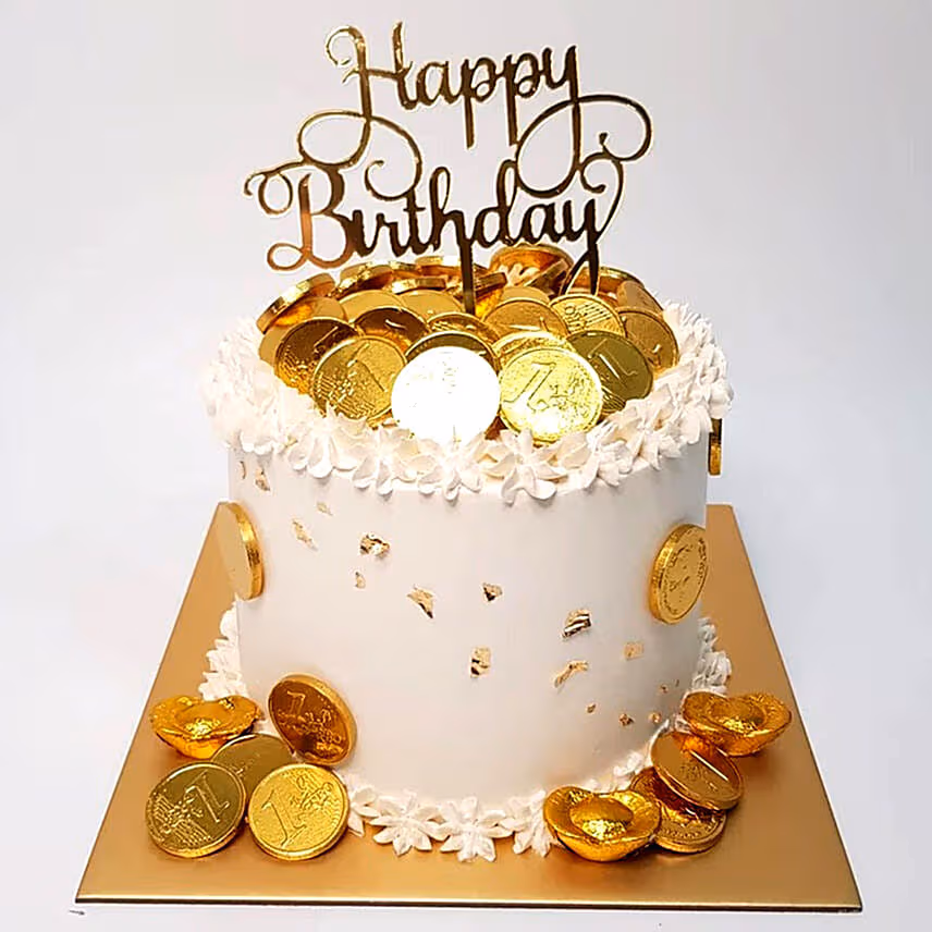 Happy Bday Money Pulling Cake