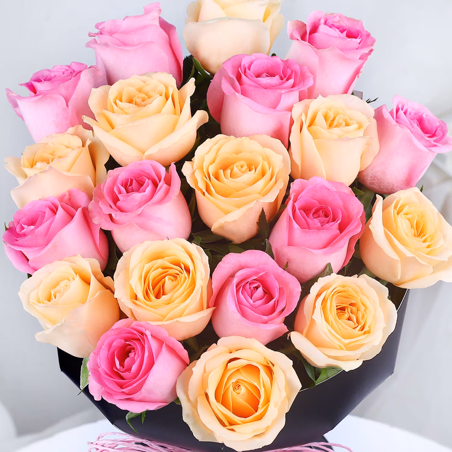 Blushing Rose Love Elegance Bouquet - Peach & Pink
