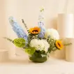 Sunflower n Hydrangea Bowl Arrangement