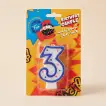 Vibrant Numeral Birthday Candle 3 - Perfect for Celebrations
