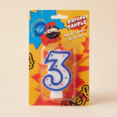 Vibrant Numeral Birthday Candle 3 - Perfect for Celebrations