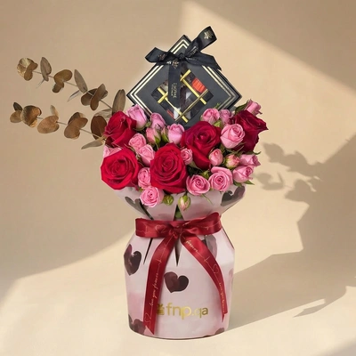 Luxurious Chocolate Box & Roses Gift Edition - 9Pcs