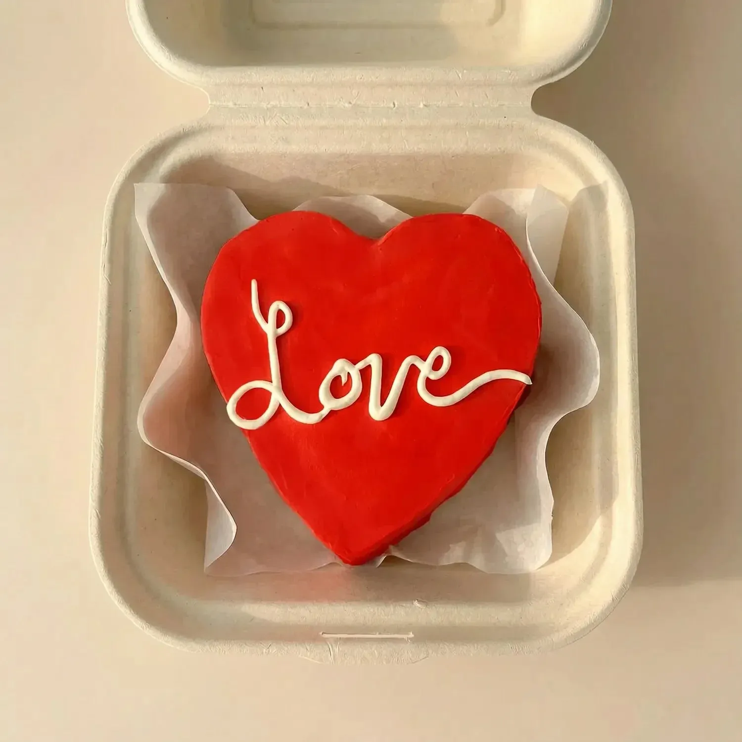 Heart-Shaped Love Red Velvet Cake - 200g Delight