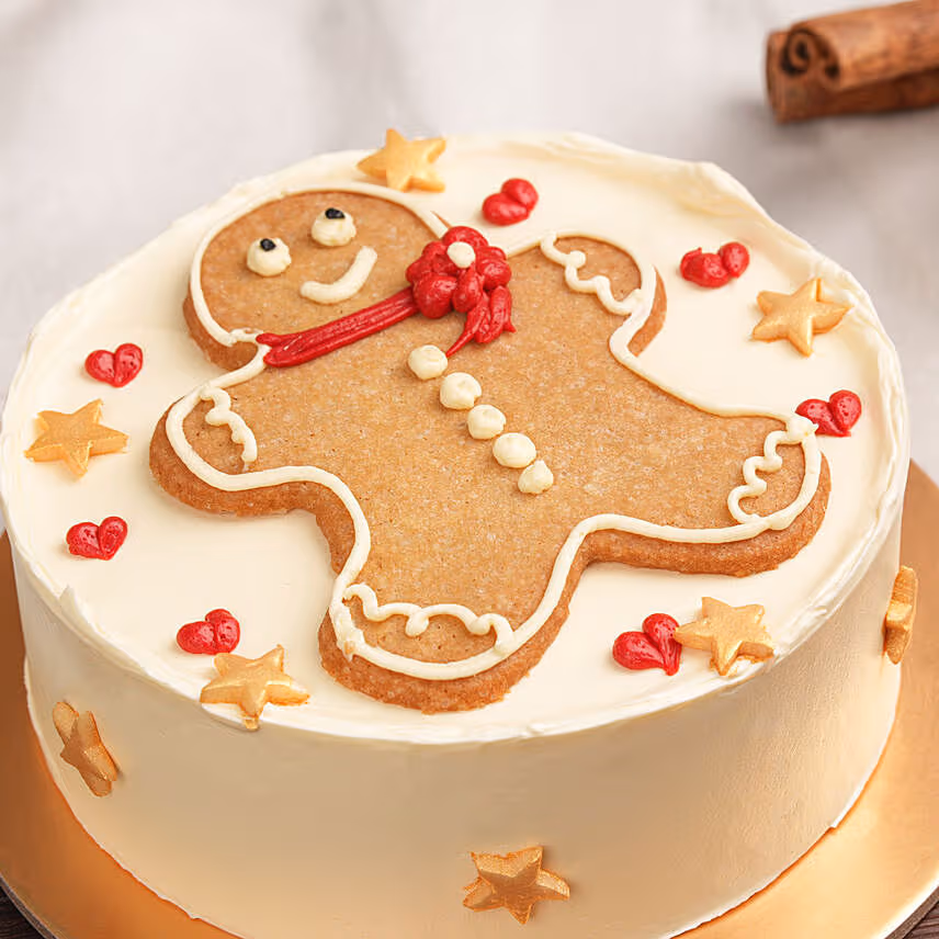 Festive Gingerbread Man Chocolate Holiday Cake