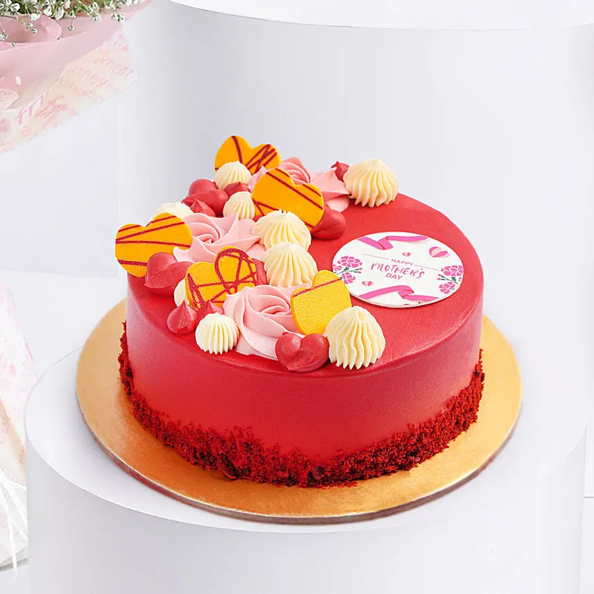Pink Carnations Elegance for Mom with Cake