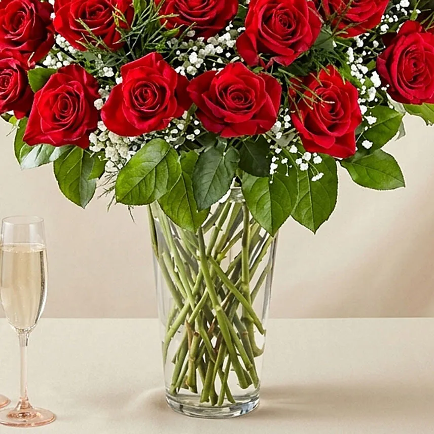 Bunch of 50 Scarlet Red Roses