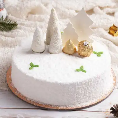 Delightful Snowy Christmas Vanilla Cake - A Festive Treat