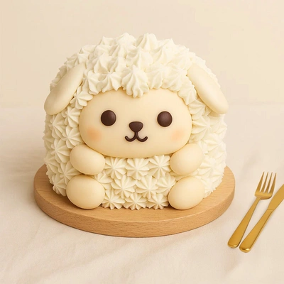 Cute Fluffy Sheep Delight - Cake