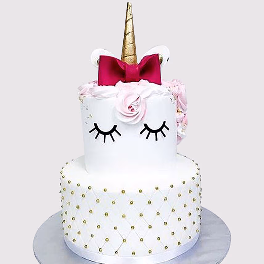 Elegant Unicorn Layered Vanilla Cake