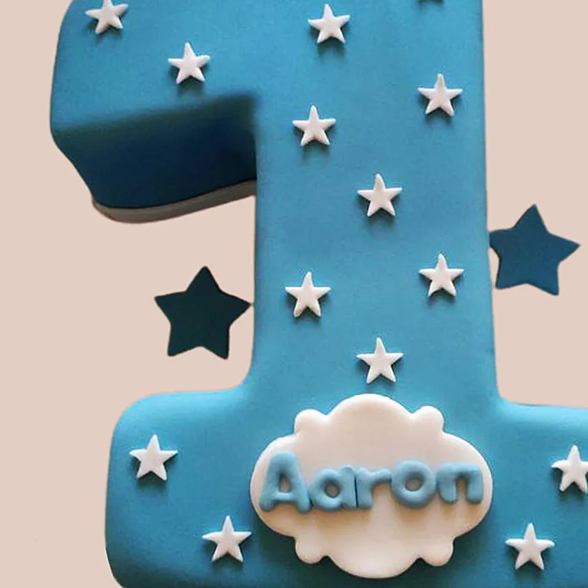 Number 1 Starry Fondant Red Velvet Cake