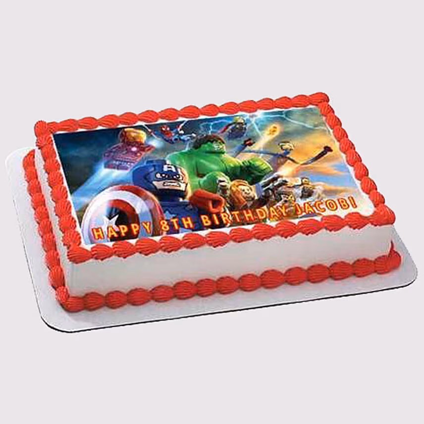Avengers Superheroes Photo Cake
