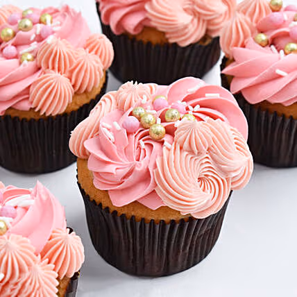 Delicious Vanilla Cupcake Delight - 6 Piece Set