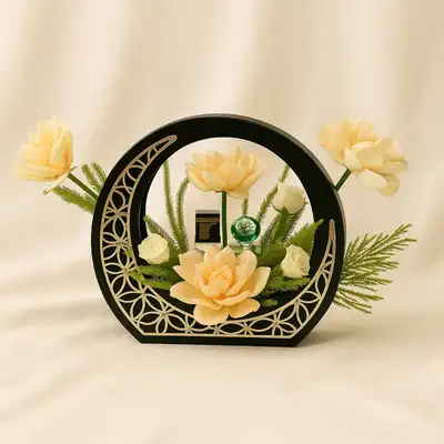 Crescent Moon Hajj Roses n Symbolic Crystal