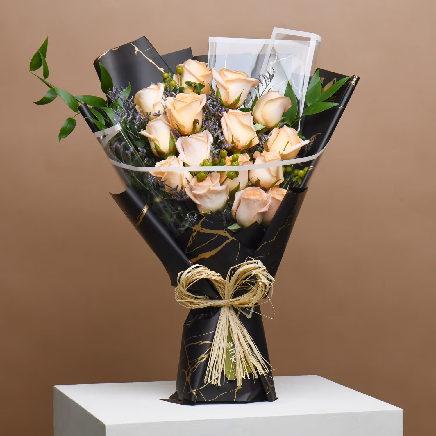 Serenity in Peach Roses - Bouquet