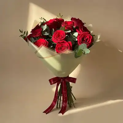 Promise of Love: Elegant 12 Red Roses - Bouquet