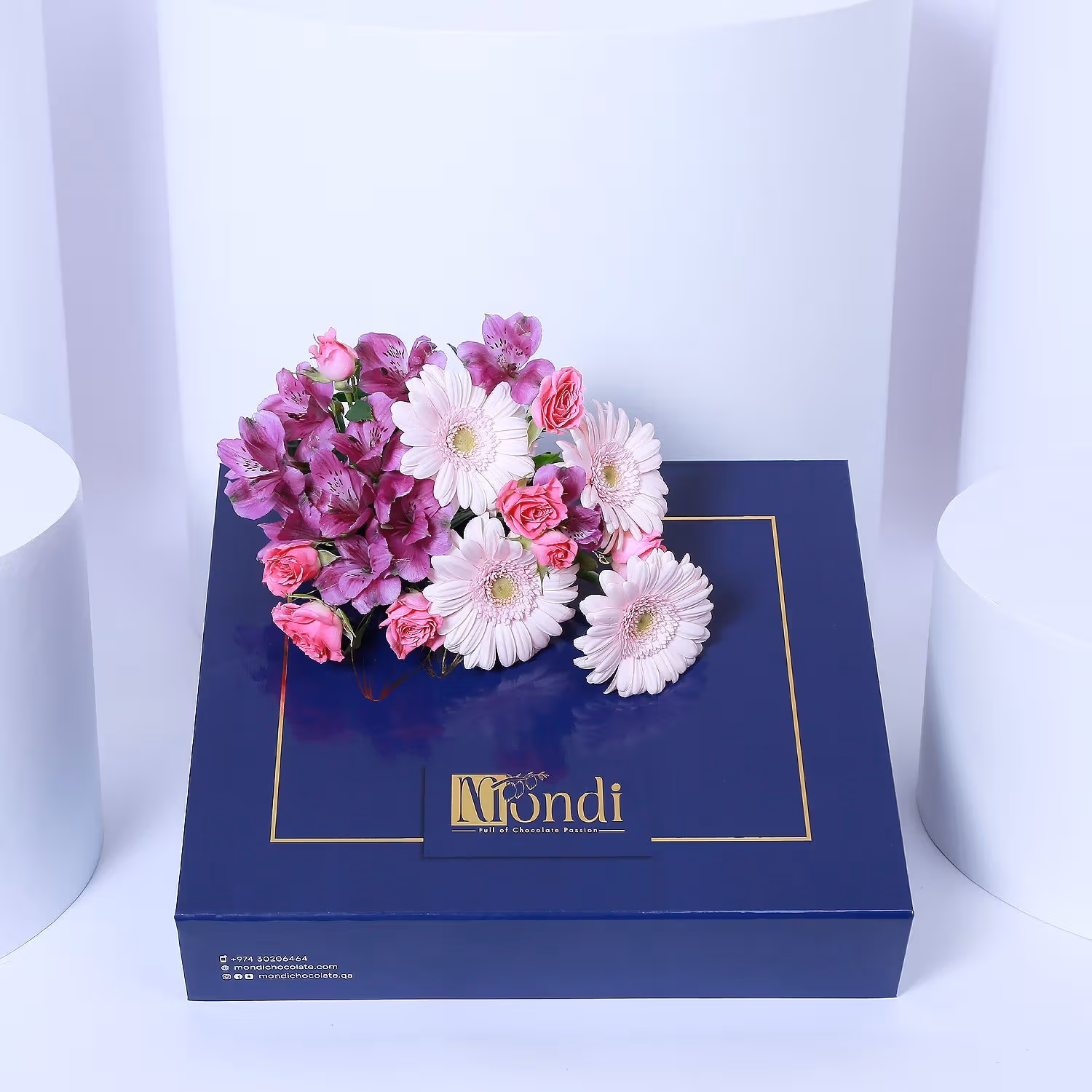 Premium Arrangement of Chocolate Box and Flowers