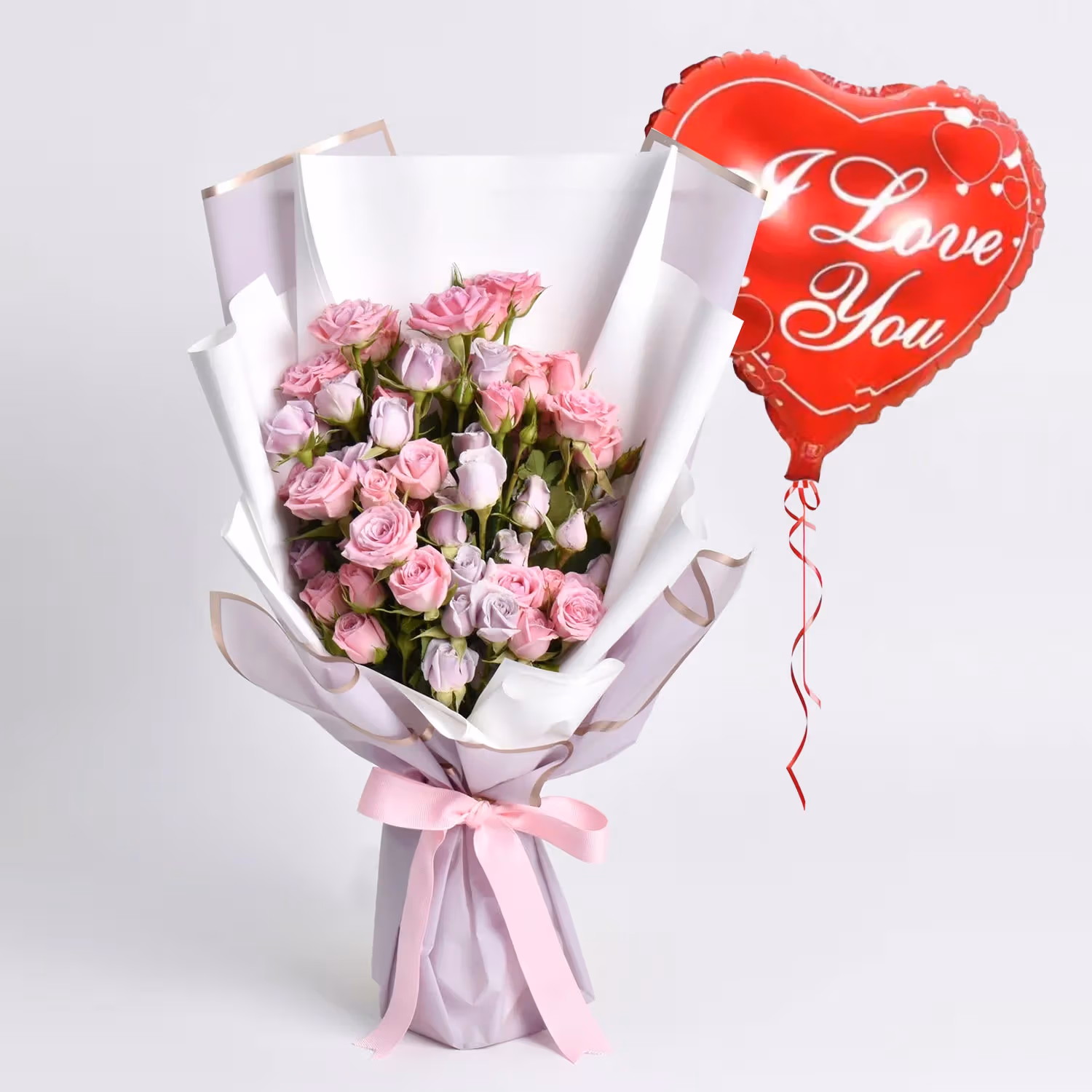 Elegant Purple and Pink Spray Rose Bouquet - Bouquet