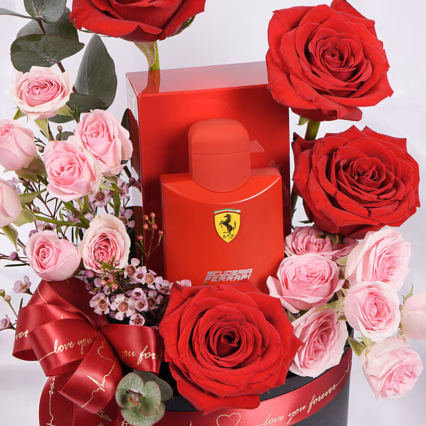 Valentines Day Flower and Perfume for Him