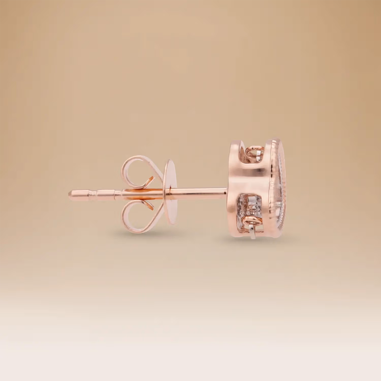 Omnia Signature Heart Earrings in 18K Rose Gold with Diamonds