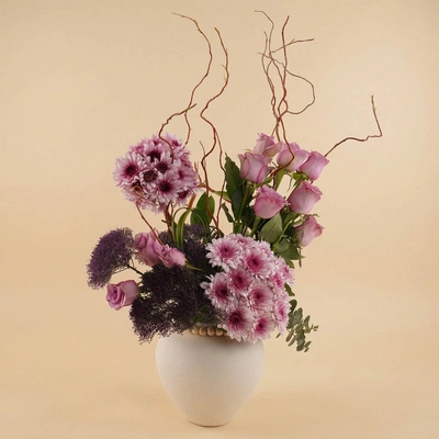 Luxury Purple Flowers in Modern Vase