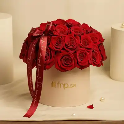 بوكس ورد احمر رومانسي