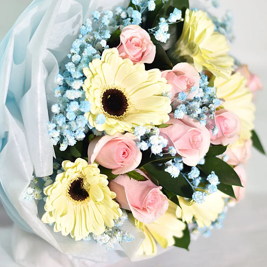 Gerberas & Roses Blossom Bouquet