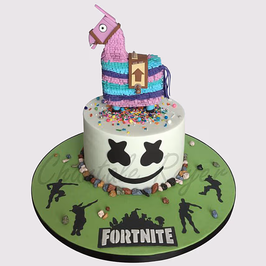 Fortnite Unircorn Fondant Butterscotch Cake