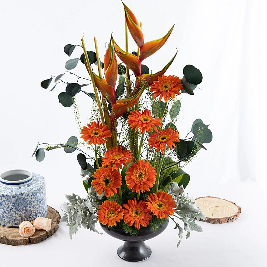 Gerberas and Heliconia Flower Arrangement