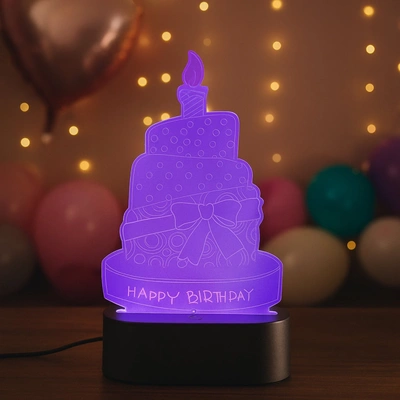 Charming Happy Birthday LED Lamp - Perfect Birthday Celebration Decor