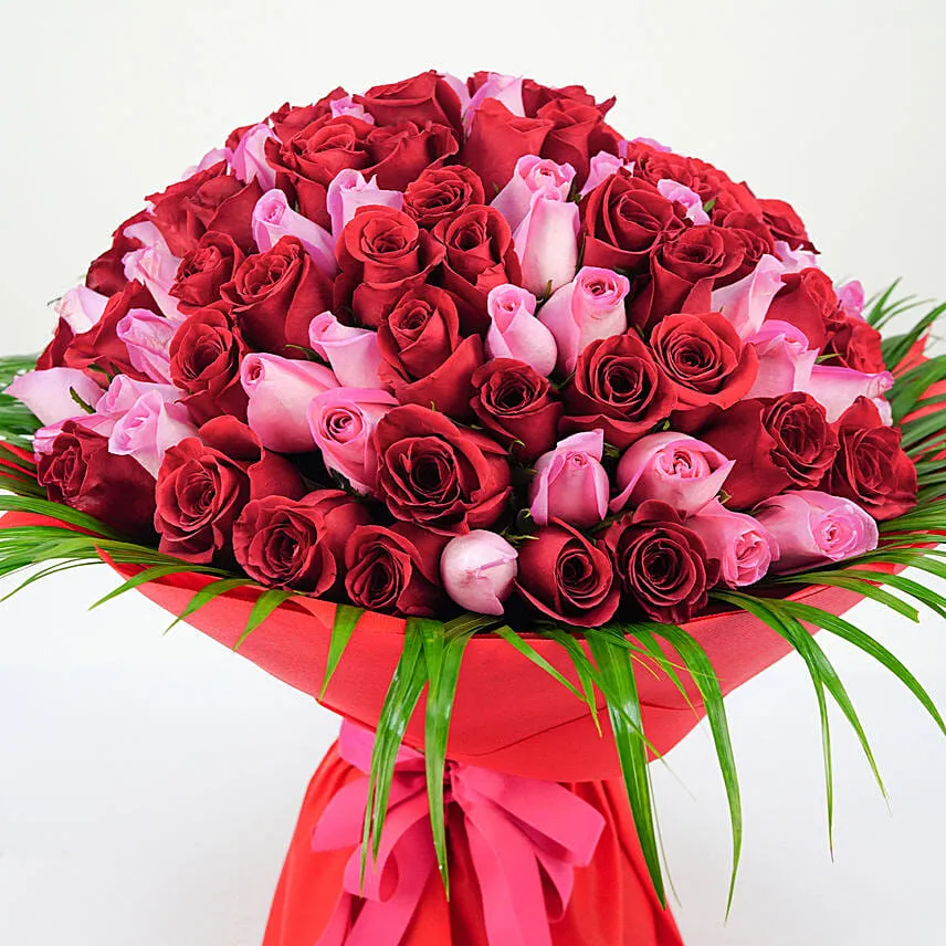 200 Pink and Purple Roses Bouquet