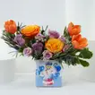 Vibrant Birthday Blooms in a Square Vase